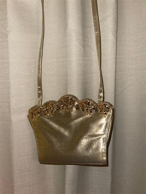 gold metallic evening bag